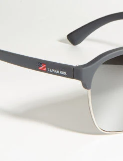 U.S. Polo Assn. MEN'S RECTANGULAR COMBO METAL AVIATOR SUNGLASSES -Modern Wear Shop PA1026 MGYSV detail