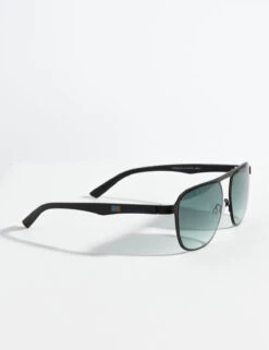 U.S. Polo Assn. MEN'S UPDATED RECTANGULAR METAL SUNGLASSES -Modern Wear Shop PA1091 MAHEBLACK 0652