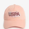 U.S. Polo Assn. ETCHED FLORAL USPA APPLIQUE DAD CAP -Modern Wear Shop PFH0029 LTPINK 53355