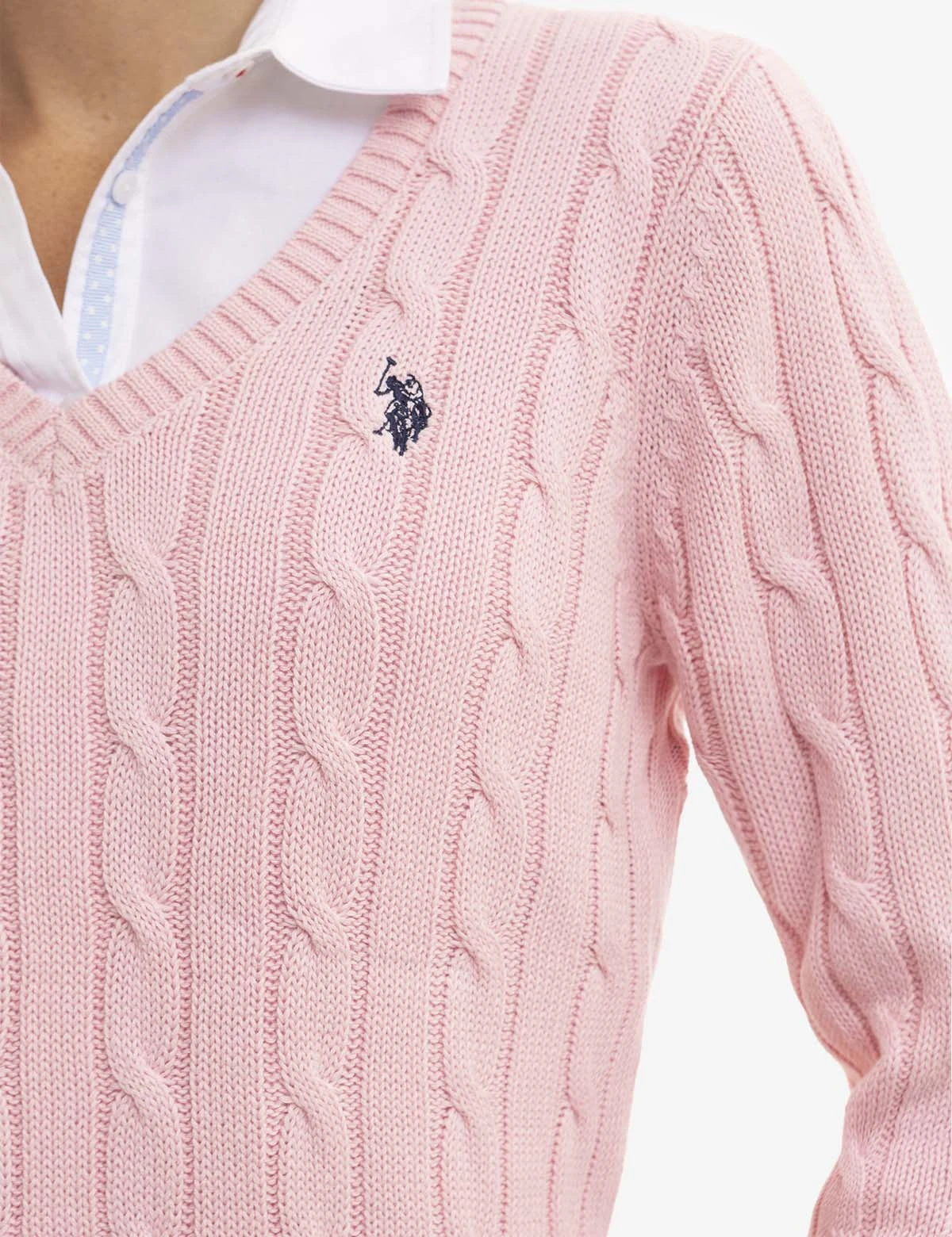 U.S. Polo Assn. V-NECK CABLE PULLOVER SWEATER 19 U.S. Polo Assn. V-NECK CABLE PULLOVER SWEATER - Image 17