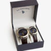 U.S. Polo Assn. HIS AND HERS BLUE DIAL STRAP WATCH SET -Modern Wear Shop SET 0493