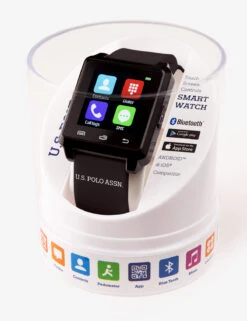 U.S. Polo Assn. USPA BLACK SQUARE RUBBER STRAP SMART WATCH