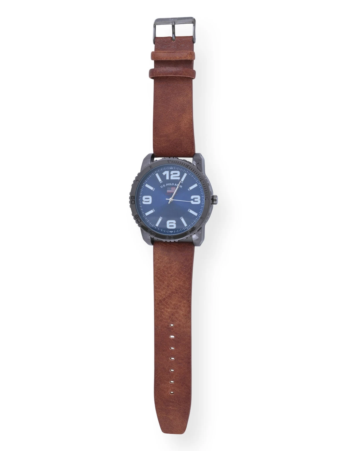 U.S. Polo Assn. MEN'S BLUE FACE AND BROWN STRAP ANALOG WATCH 6 U.S. Polo Assn. MEN'S BLUE FACE AND BROWN STRAP ANALOG WATCH - Image 4