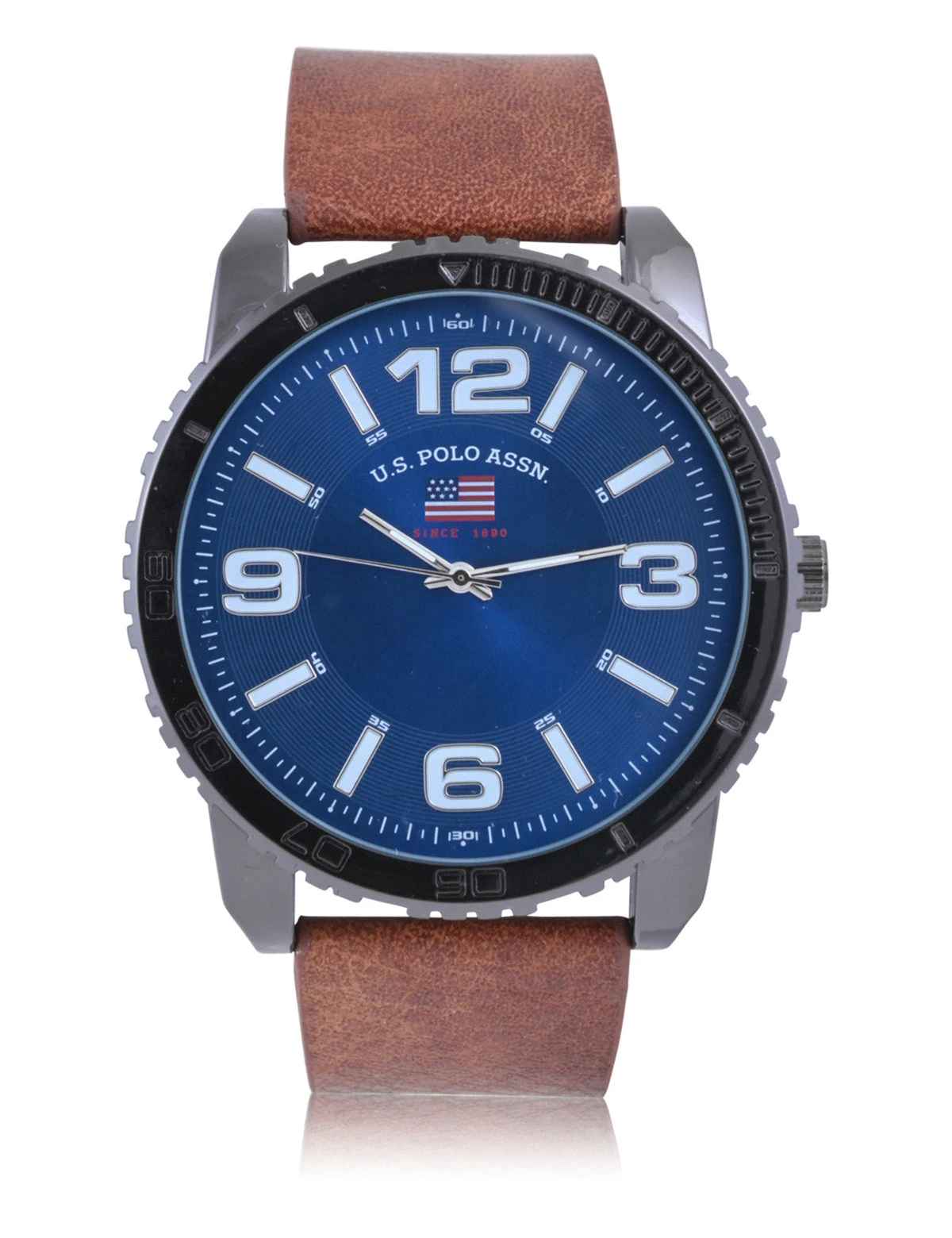 U.S. Polo Assn. MEN'S BLUE FACE AND BROWN STRAP ANALOG WATCH 5 U.S. Polo Assn. MEN'S BLUE FACE AND BROWN STRAP ANALOG WATCH - Image 3