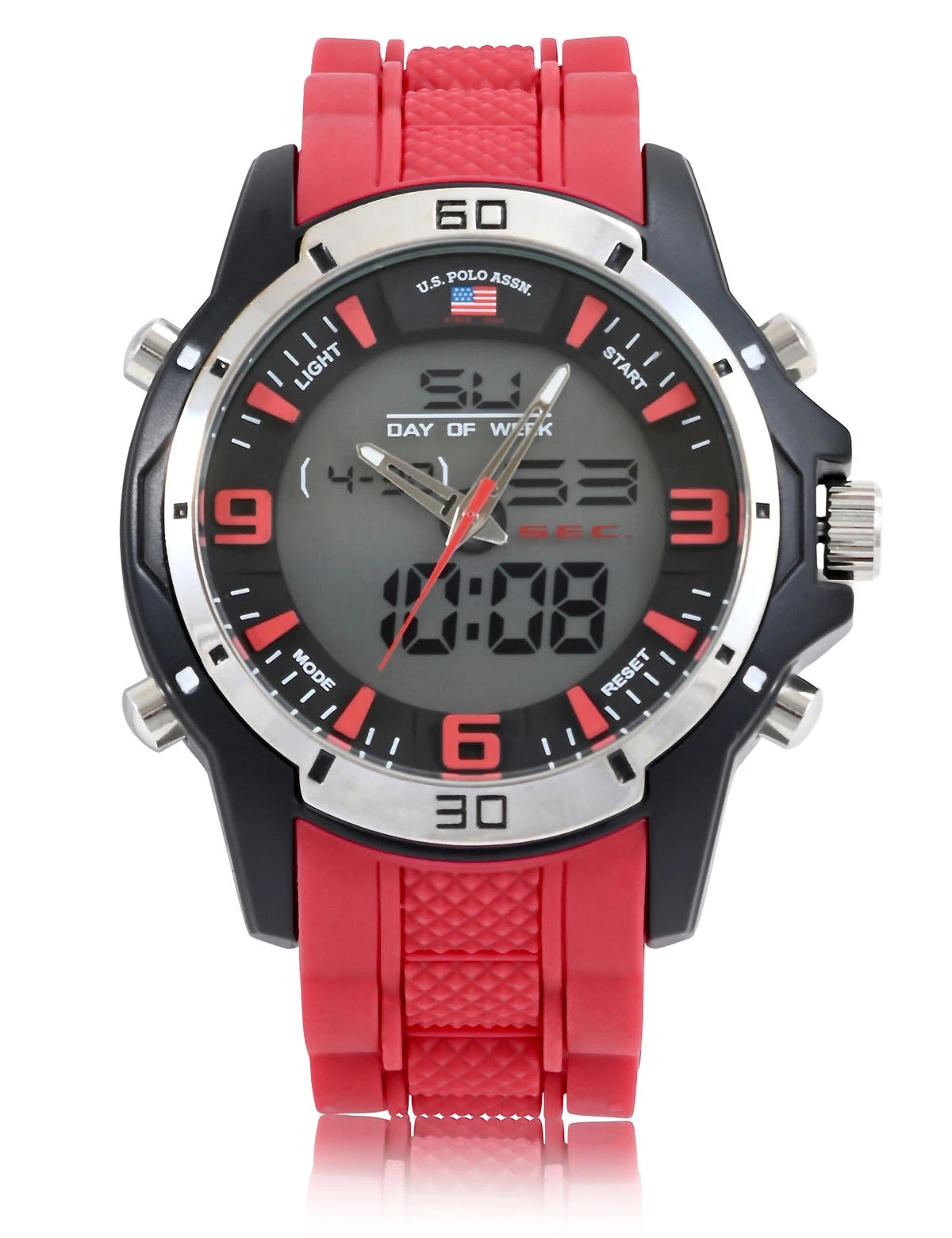 U.S. Polo Assn. MEN'S RED STRAP ANA DIGI SPORTS WATCH 5 U.S. Polo Assn. MEN'S RED STRAP ANA DIGI SPORTS WATCH - Image 3