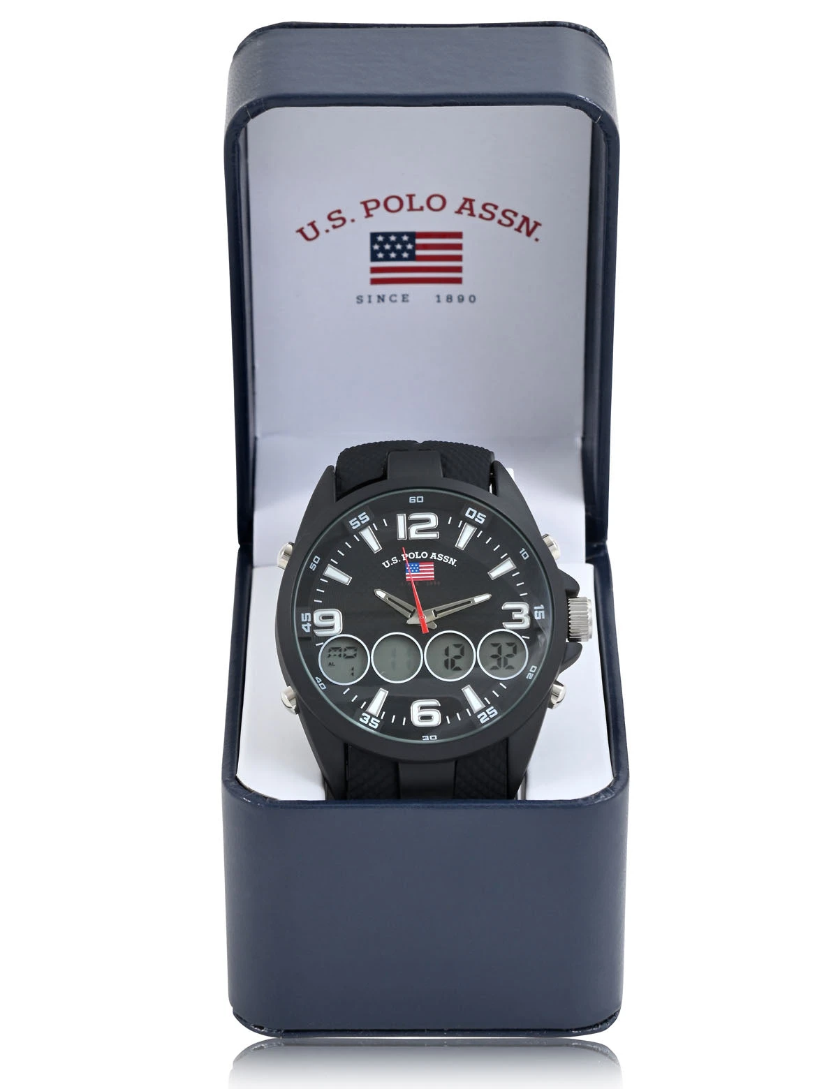 U.S. Polo Assn. MEN'S BLACK STRAP ANA DIGI SPORTS WATCH 4 U.S. Polo Assn. MEN'S BLACK STRAP ANA DIGI SPORTS WATCH - Image 2