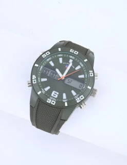 U.S. Polo Assn. MEN'S GREEN STRAP ANA DIGI SPORTS WATCH