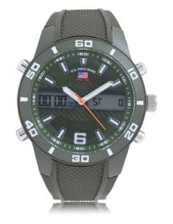 U.S. Polo Assn. MEN'S GREEN STRAP ANA DIGI SPORTS WATCH -Modern Wear Shop US9811BU 4925
