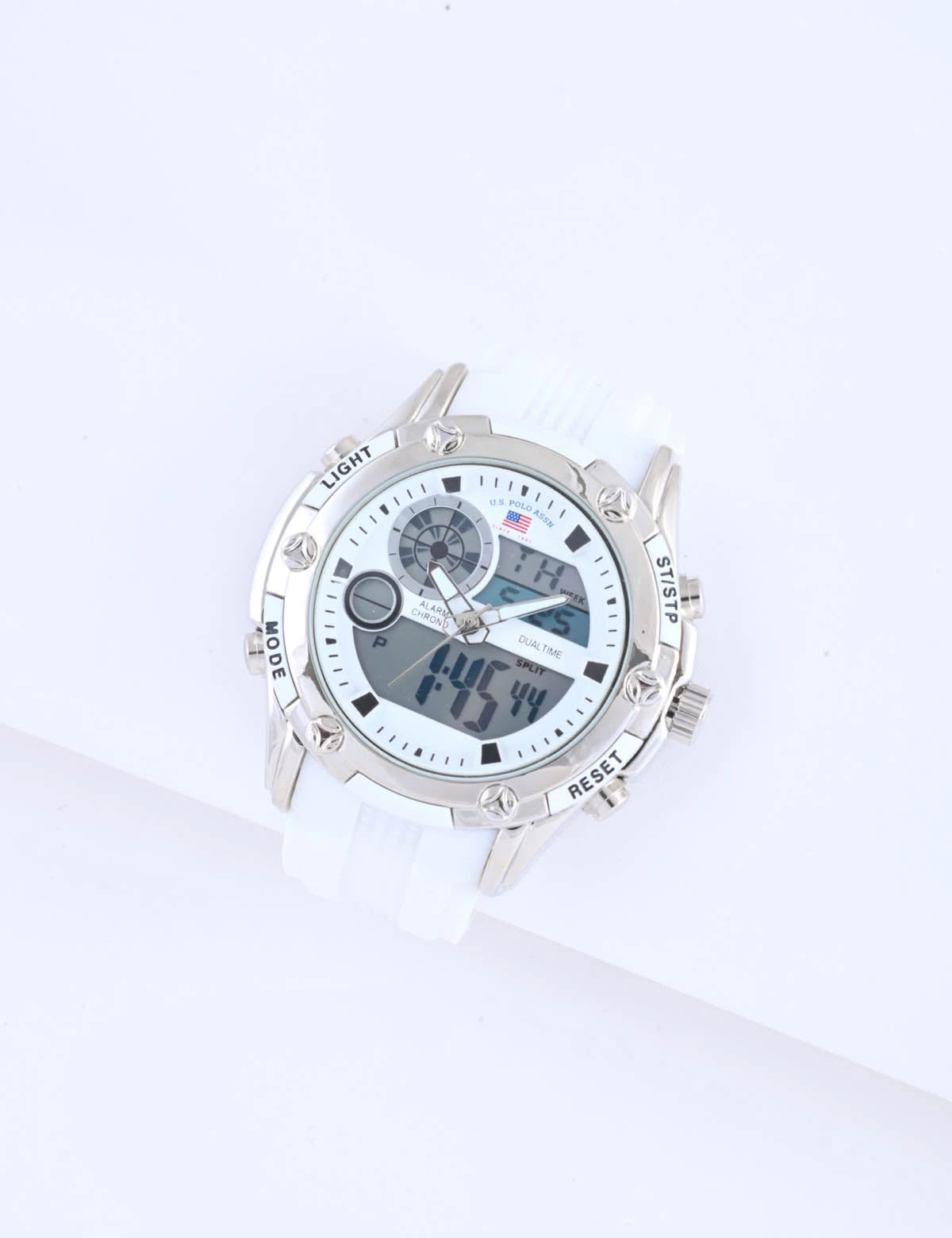 U.S. Polo Assn. MEN'S WHITE STRAP ANA DIGI SPORTS WATCH 3 U.S. Polo Assn. MEN'S WHITE STRAP ANA DIGI SPORTS WATCH