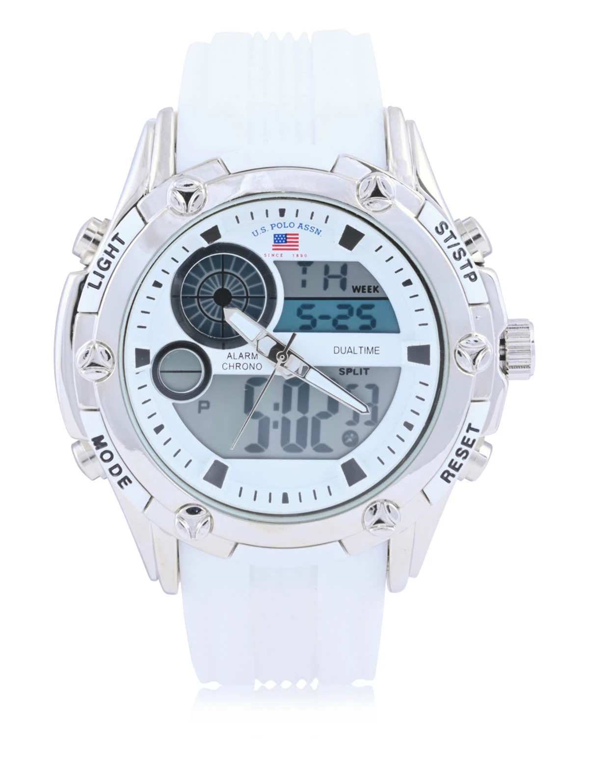 U.S. Polo Assn. MEN'S WHITE STRAP ANA DIGI SPORTS WATCH 5 U.S. Polo Assn. MEN'S WHITE STRAP ANA DIGI SPORTS WATCH - Image 3