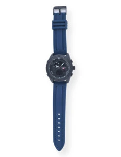 U.S. Polo Assn. MEN'S BLUE STRAP WITH BLACK BEZEL ANA DIGI WATCH -Modern Wear Shop US9819BU 4871