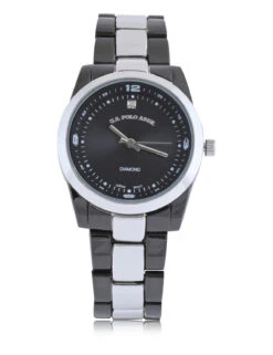 U.S. Polo Assn. HIS AND HERS SILVER LINK DIAMOND WATCH SET -Modern Wear Shop USC2270UO 4747