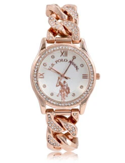 U.S. Polo Assn. WOMEN'S CRYSTAL EMBELLISHED CHAIN WATCH 7 U.S. Polo Assn. WOMEN'S CRYSTAL EMBELLISHED CHAIN WATCH -Modern Wear Shop USC40045
