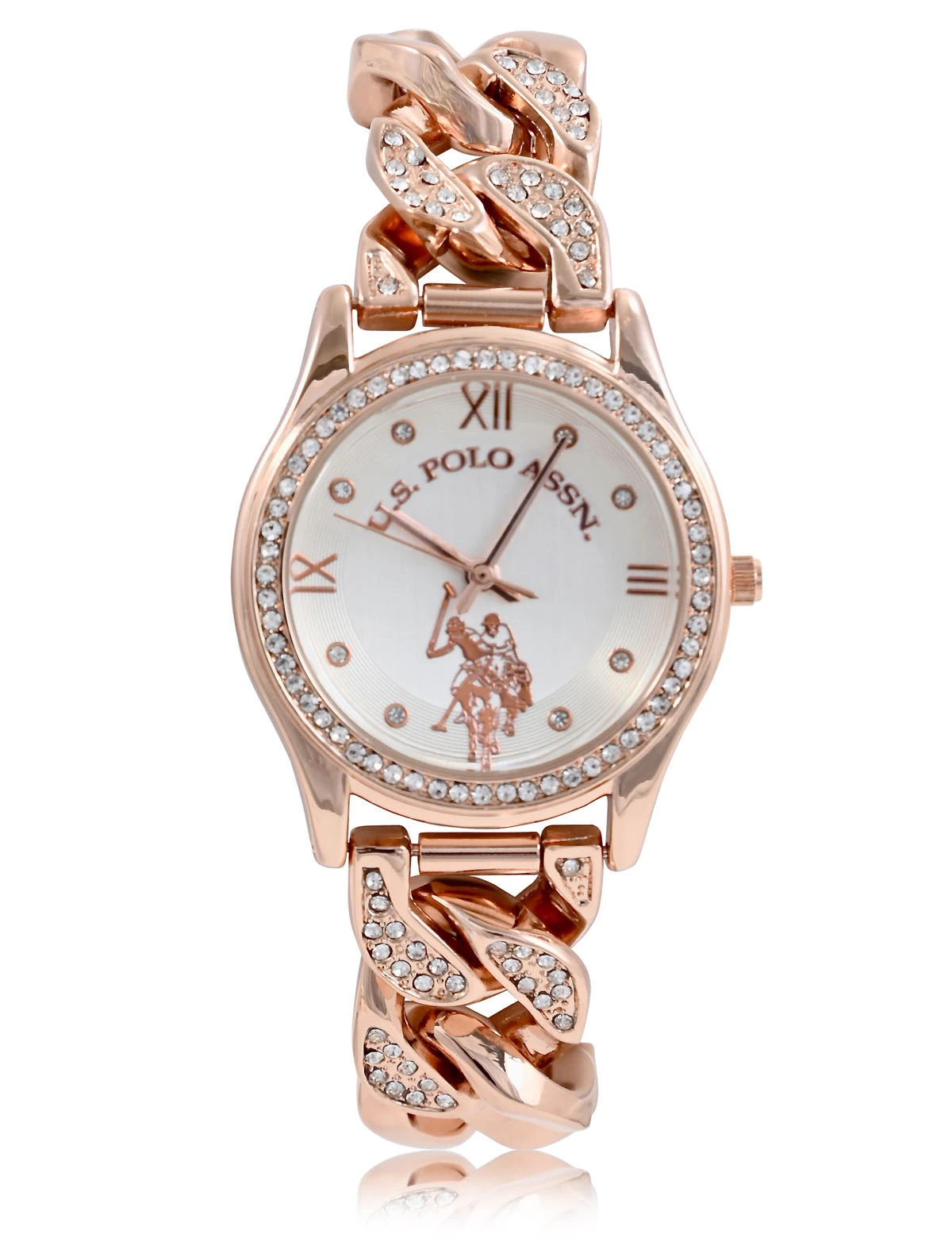 U.S. Polo Assn. WOMEN'S CRYSTAL EMBELLISHED CHAIN WATCH 5 U.S. Polo Assn. WOMEN'S CRYSTAL EMBELLISHED CHAIN WATCH - Image 3