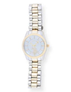 U.S. Polo Assn. LADIES SILVER AND GOLD LINK BRACELET WATCH -Modern Wear Shop USC40297AF 4884