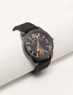 U.S. Polo Assn. MEN'S BLACK STRAP ANALOG WATCH