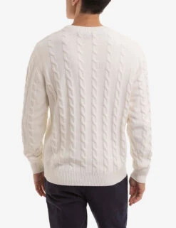 U.S. Polo Assn. CABLE CREW NECK SWEATER -Modern Wear Shop USUF3S5216 WNWH 1169