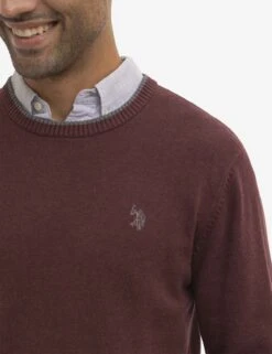 U.S. Polo Assn. SOLID JERSEY CREW NECK SWEATER -Modern Wear Shop USUF3S5243 CRRY 1201