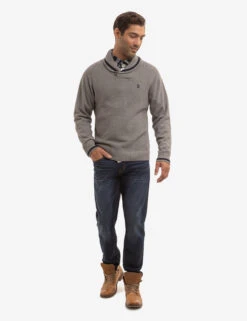 U.S. Polo Assn. TEXTURED SHAWL COLLAR SWEATER -Modern Wear Shop USUF3S5300 FLNH 2139