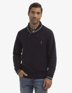 U.S. Polo Assn. TEXTURED SHAWL COLLAR SWEATER