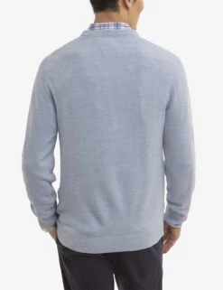 U.S. Polo Assn. SOFT SOLID JERSEY V-NECK SWEATER -Modern Wear Shop USUF3S5395 HTBL 1285