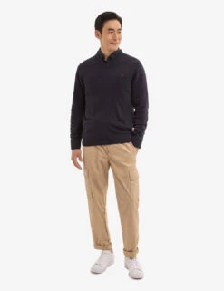 U.S. Polo Assn. SOFT SOLID JERSEY V-NECK SWEATER -Modern Wear Shop USUF3S5395 NAVY 0598