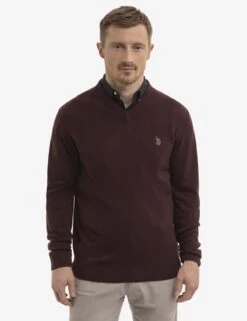 U.S. Polo Assn. SOFT SOLID JERSEY V-NECK SWEATER -Modern Wear Shop USUF3S5395 SGRA 2121