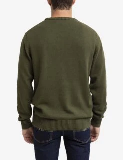 U.S. Polo Assn. TEXTURED CREW NECK SWEATER -Modern Wear Shop USUF3S5397 OLIVE 0313