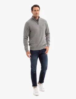 U.S. Polo Assn. FRONT TEXTURED 1/4 ZIP SWEATER -Modern Wear Shop USUF3S5398 HAUB 13513