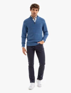 U.S. Polo Assn. FRONT TEXTURED 1/4 ZIP SWEATER -Modern Wear Shop USUF3S5398 HAUB 13614