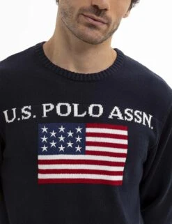 U.S. POLO ASSN. FLAG CREW NECK SWEATER -Modern Wear Shop USUF3S5400 HAUB 13705