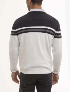 U.S. Polo Assn. SOFT ENGINEERED STRIPE V-NECK SWEATER 13 U.S. Polo Assn. SOFT ENGINEERED STRIPE V-NECK SWEATER -Modern Wear Shop USUF3S5893 WNWH 0579