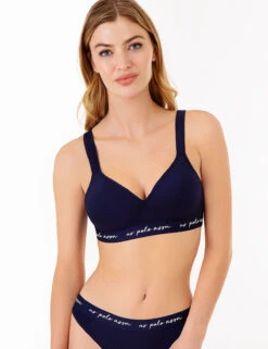 U.S. Polo Assn. 3PK MOLDED CUP CLOSED BACK BRAS WITH ADJUSTABLE STRAPS -Modern Wear Shop navy 76938